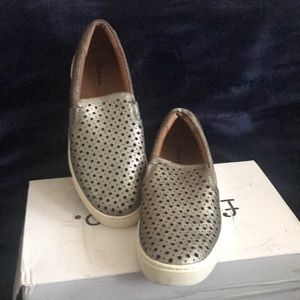 Fry and Co, perforated slip on shoes.size 9